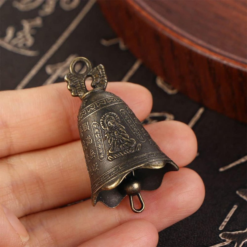 Pokinge 10pcs Metal Vintage Antique Bells Chinese Mini Sculpture Bronze Buddhism Bell for Wind Chimes Craft Decor Christmas Wedding Doors Dog Training - Image 2